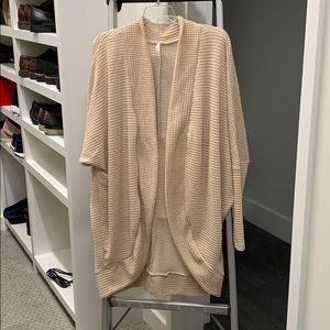 Lightweight cardigan sweater neutral pink beige